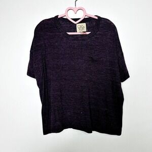 Chaser NWOT Crewneck Short Sleeve Oversized Pocket Tee Shirt Purple Size Medium